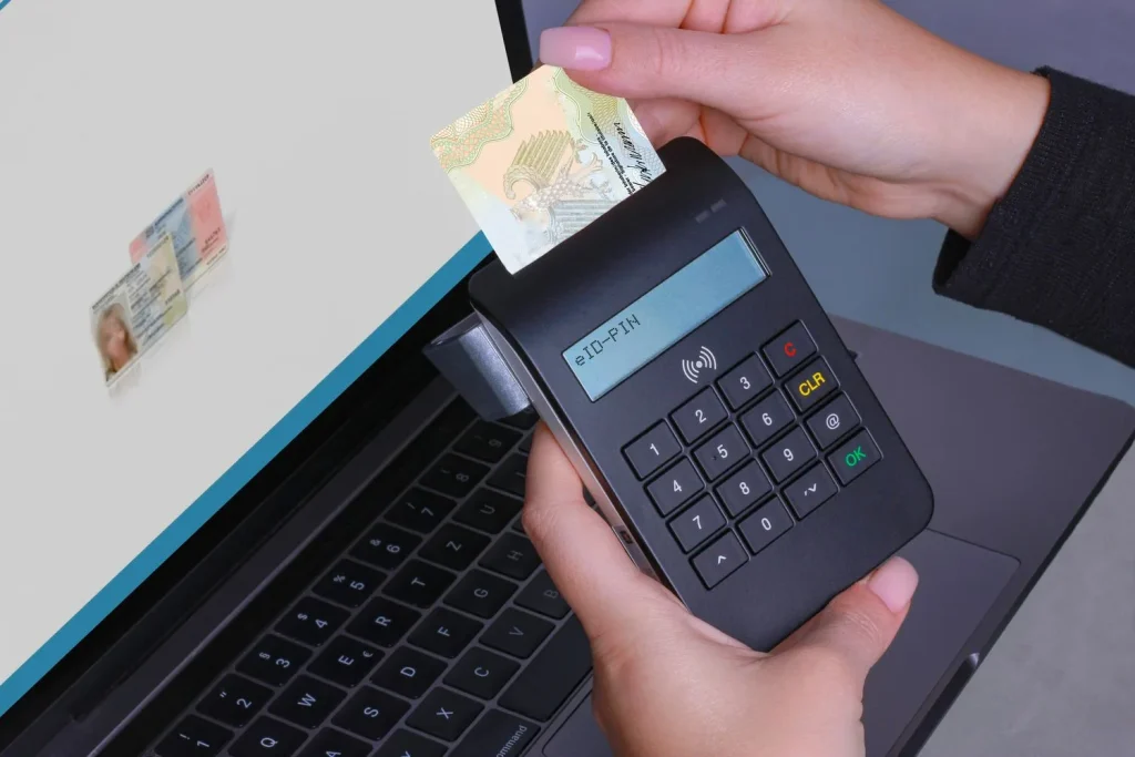 Electronic identity verification submitted from a laptop