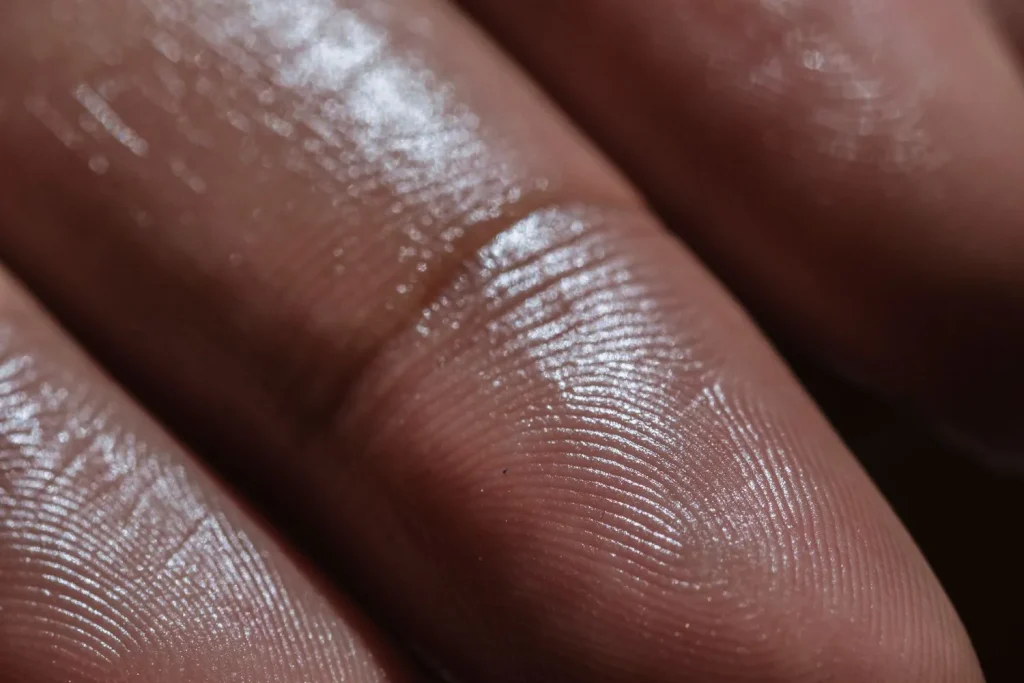 Detailed fingerprint texture recorded during Live Scan fingerprinting