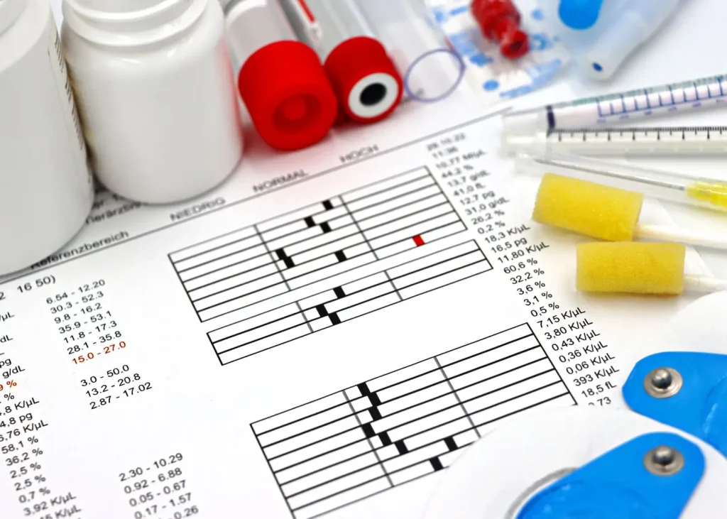 Clinical results and documentation prepared for the employer