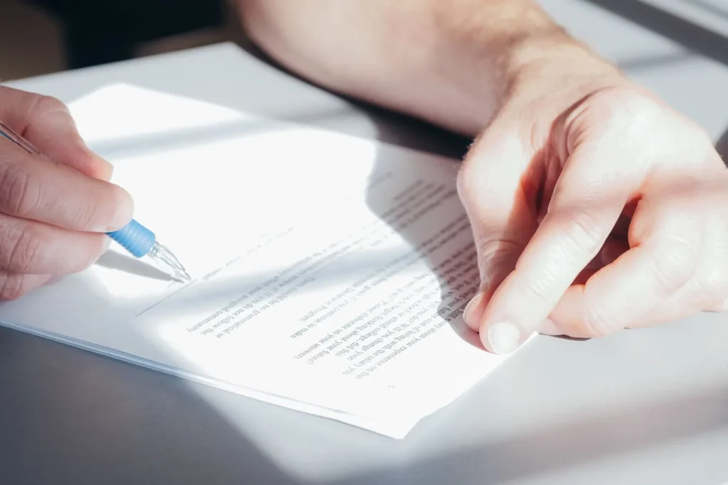 Signature applied to a contract during notarization