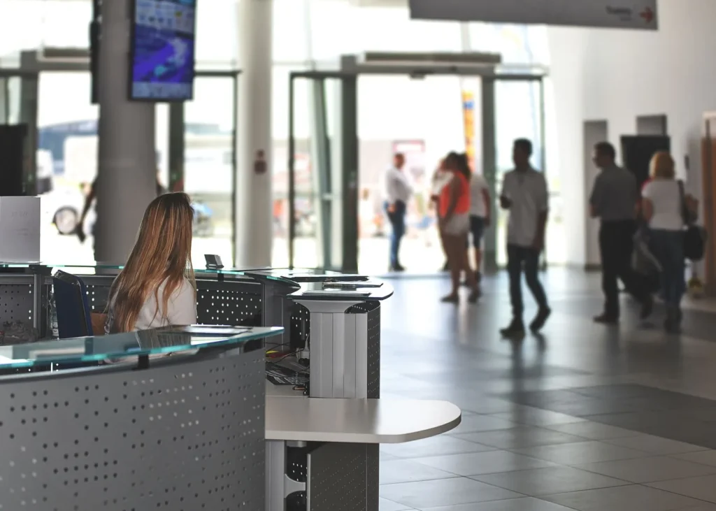 Busy service lobby at the Pembroke Pines, FL fingerprinting office